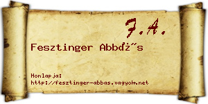 Fesztinger Abbás névjegykártya